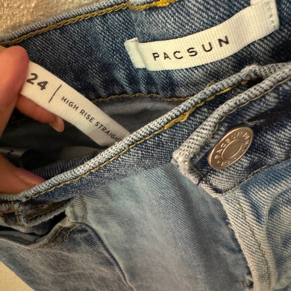 PacSun high rise two tone 90’s straight leg jeans size 24 - Picture 8 of 10